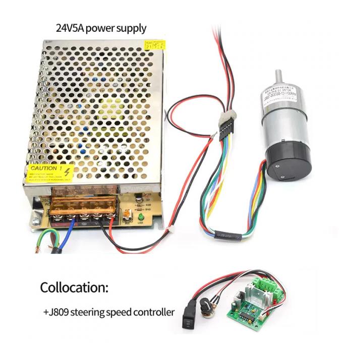 보호하는 높은 토크 편심 갱구 장치 모터 1600rpm 37mm 홀 인코더 모자 10